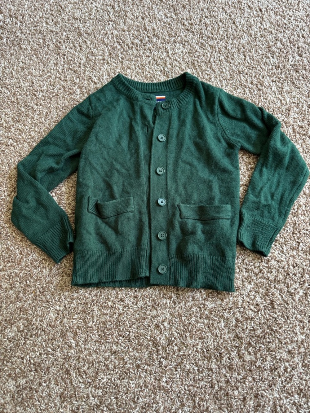 French Toast Dark Green Button-Up Cardigan